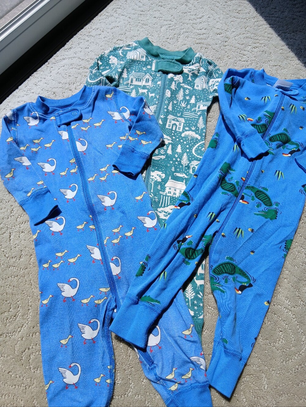 Hanna Andersson Set of Baby One Piece Printed Pajama Bundle 100% Organic Cotton